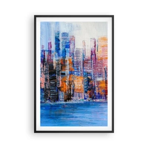 Póster en marco negro - Una metrópoli alegre - 61x91 cm