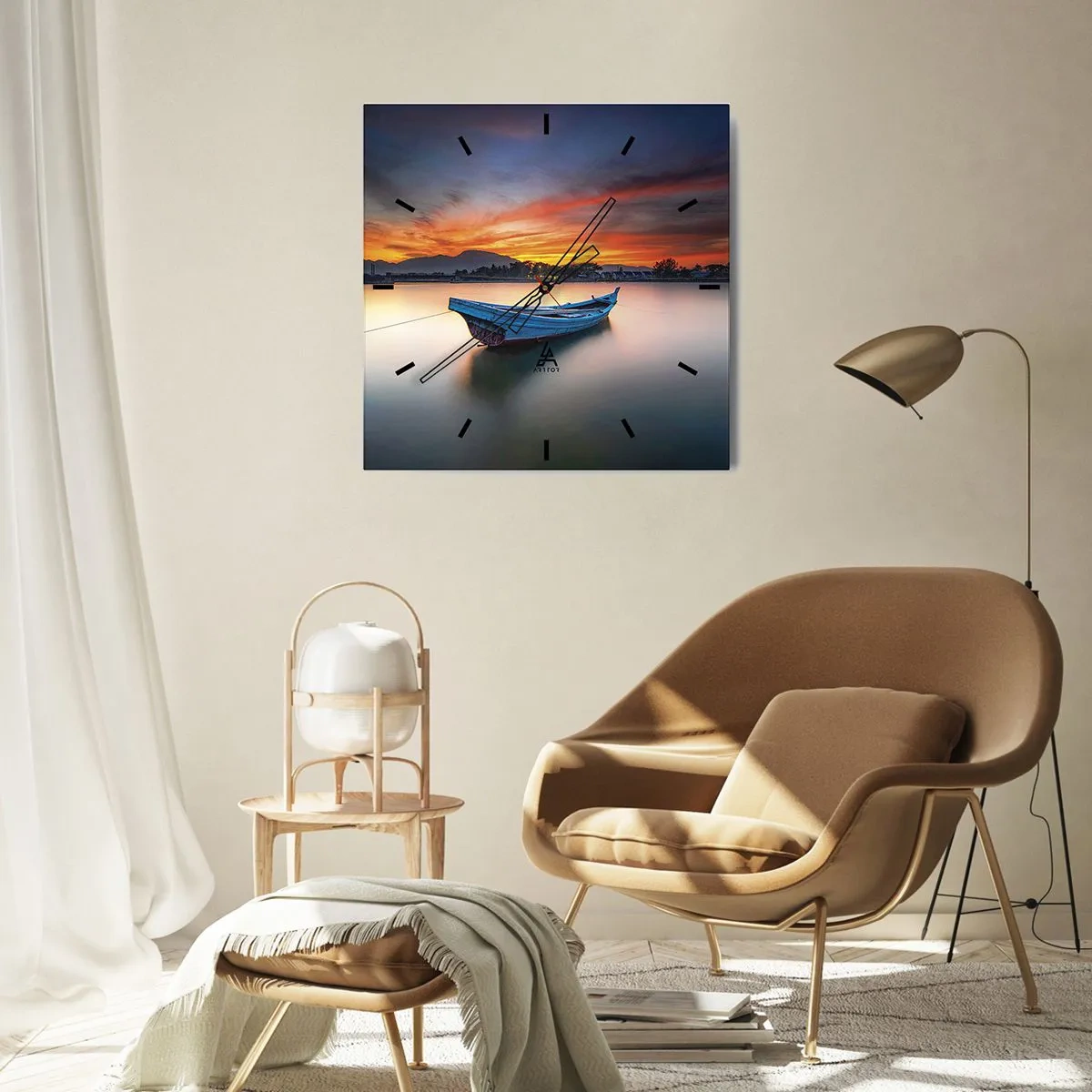 Reloj de pared - Reloj de vidrio - Se avecina una buena noche - 40x40 cm