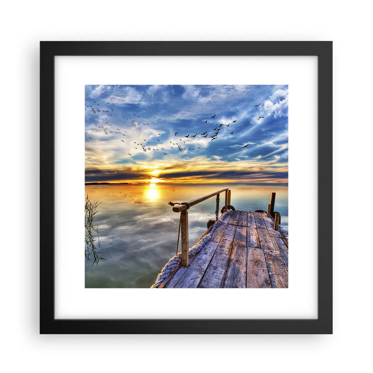 Póster en marco negro - El viento se va a descansar - 30x30 cm