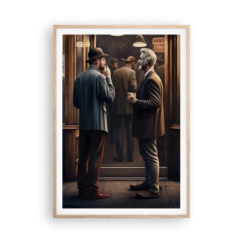 Póster en marco roble claro - Un buen momento del día - 70x100 cm