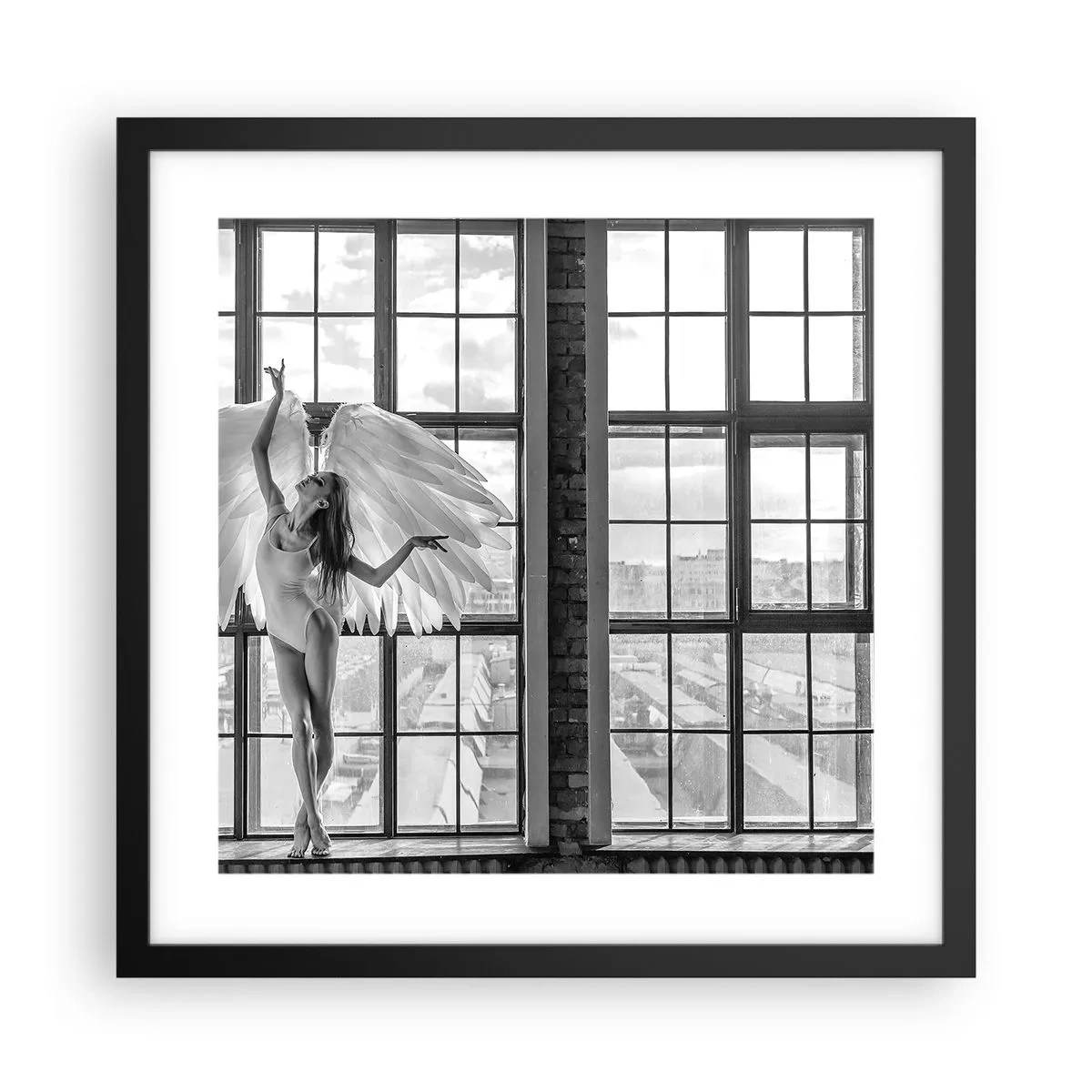 Póster en marco negro - ¿Ciudad de los ángeles? - 40x40 cm