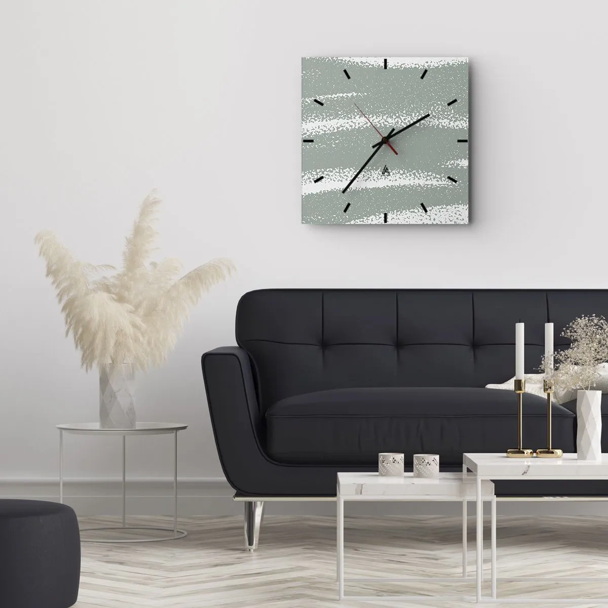 Reloj de pared - Reloj de vidrio - Abstracción invernal - 40x40 cm