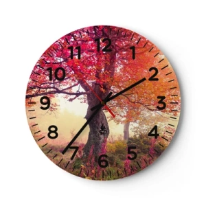 Reloj de pared - Reloj de vidrio - Un frenesí de floración - 30x30 cm