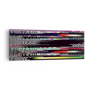 Cuadro sobre lienzo - Impresión de Imagen - Líneas y píxeles coloridos en un estilo abstracto. - 140x50cm - Una imagen de otra realidad - Decoración de pared moderna para salón y dormitorio ARTTOR