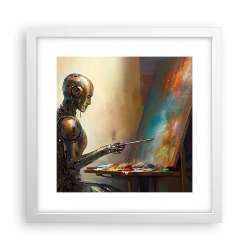 Póster en marco blanco - Arte del futuro - 30x30 cm