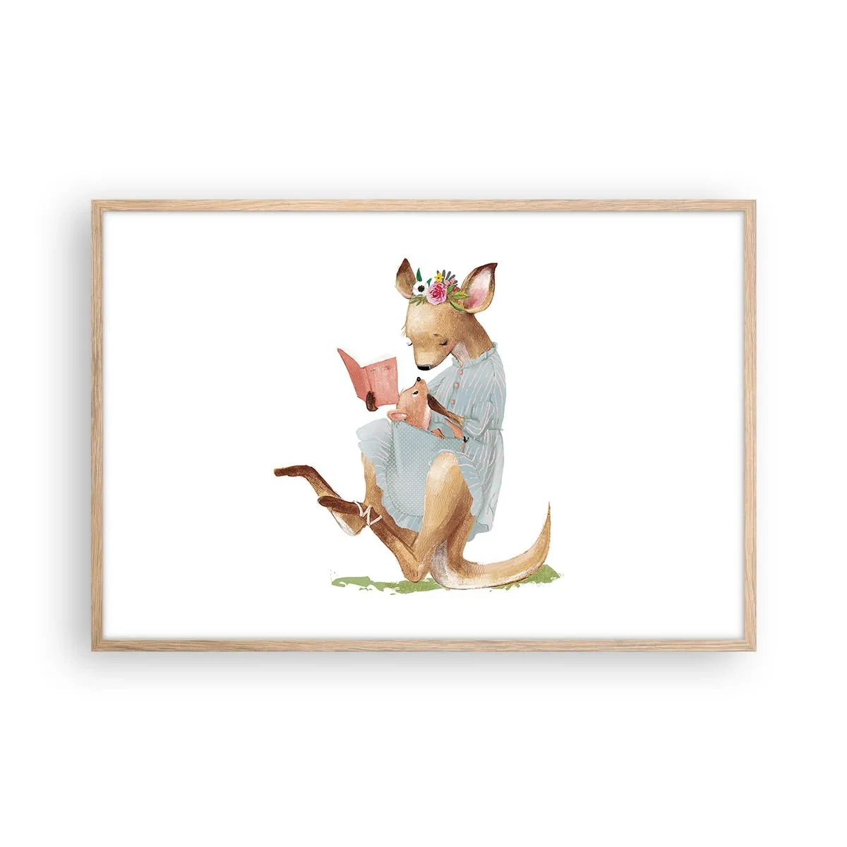 Póster en marco roble claro - Léeme un cuento, mamá - 91x61 cm