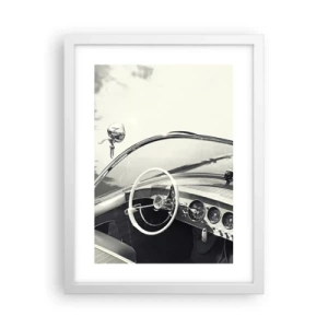 Póster en marco blanco - Tiempo para los ricos - 30x40 cm