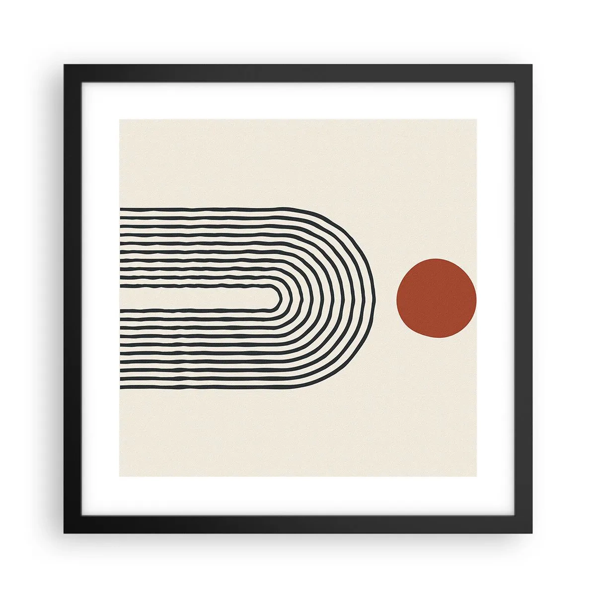 Póster en marco negro - Magnetismo de formas y colores - 40x40 cm