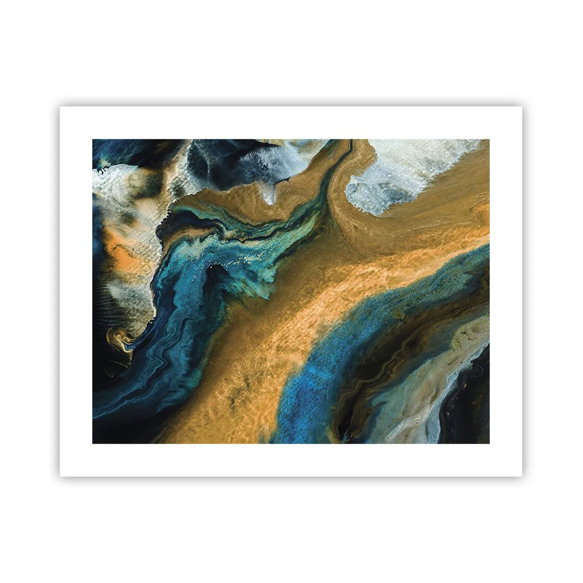 Póster - Azul - amarillo - influencia mutua - 50x40 cm