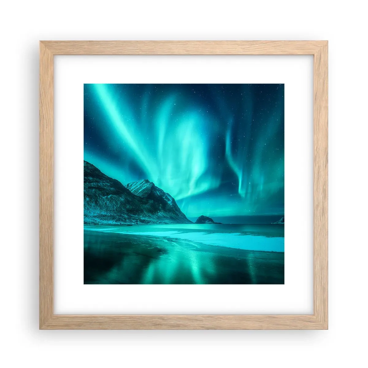 Póster en marco roble claro - Maravillas del norte - 30x30 cm