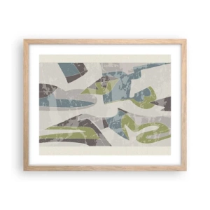 Póster en marco roble claro - Composición tras vidriera - 50x40 cm