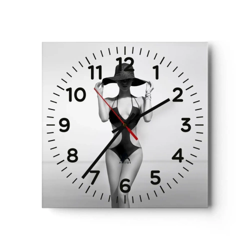 Reloj de pared - Reloj de vidrio - Mi nombre es Elegancia - 40x40 cm