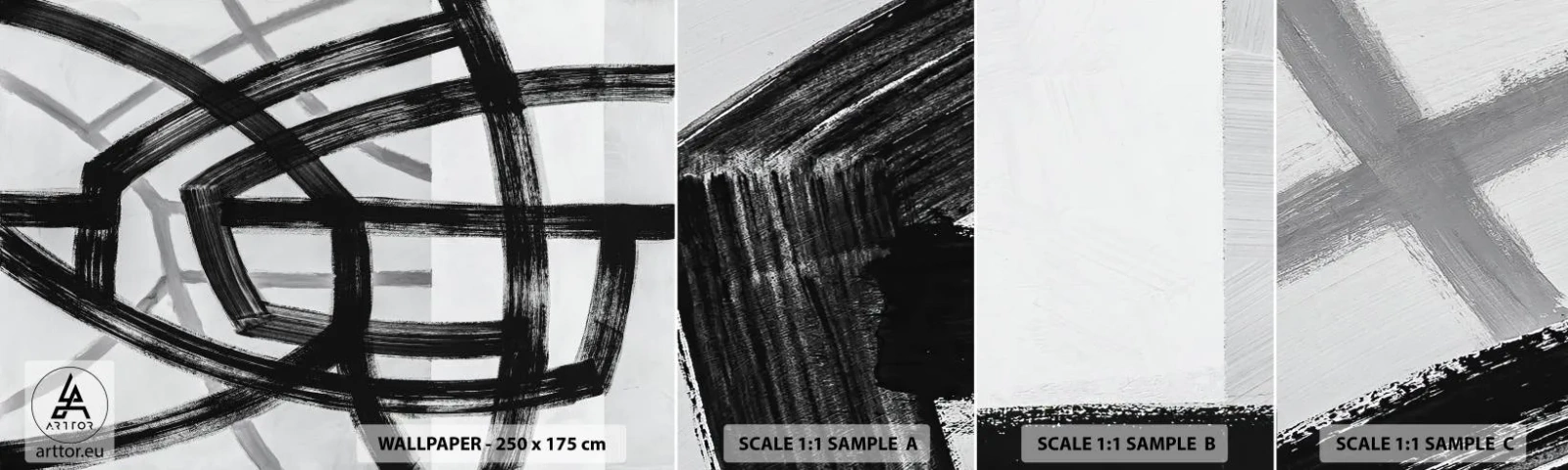 Muestra de fotomural autoadhesivo Deluxe Sticker - Construir profundidad - guiones, Pedazo, Moderno - 100x30 cm