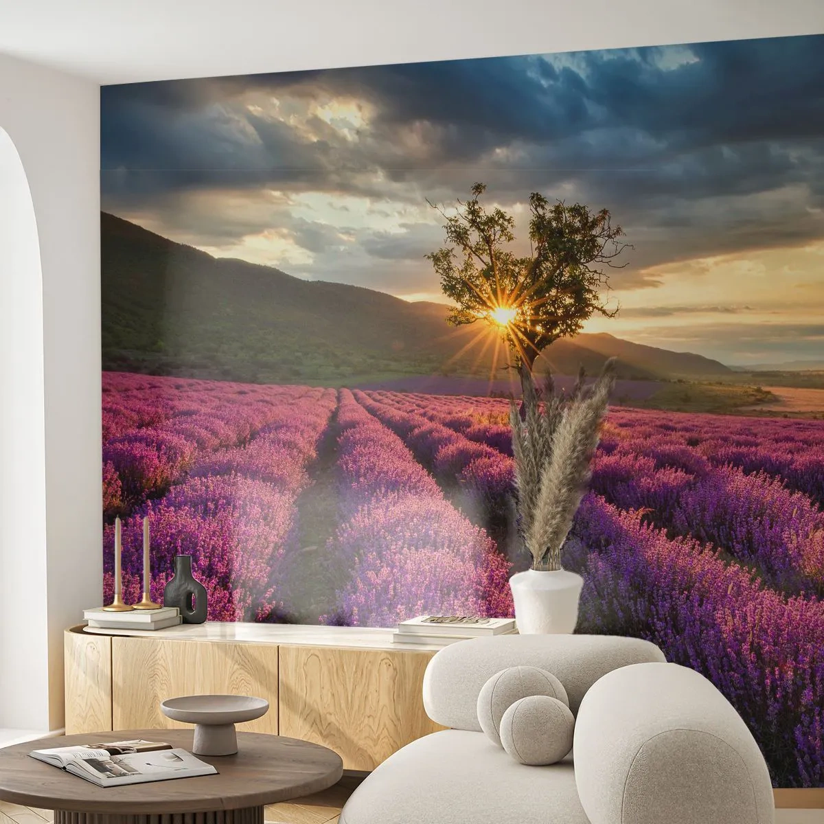 Fotomural Autadhesivo Deluxe Sticker - Aroma en lila - Paisaje, Lavanda, Provenza - 300x210 cm