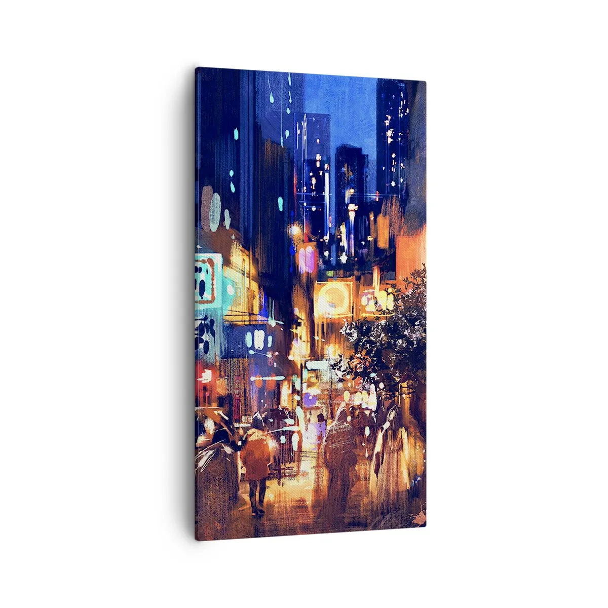 Cuadro sobre lienzo - Impresión de Imagen - Y la ciudad no duerme - 55x100 cm