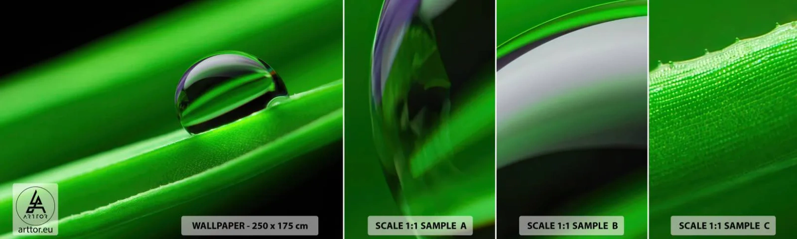 Muestra De Fotomural Standard Eco - La vida de cerca - Abstracción, Gráficos, Una gota de agua - 100x30 cm