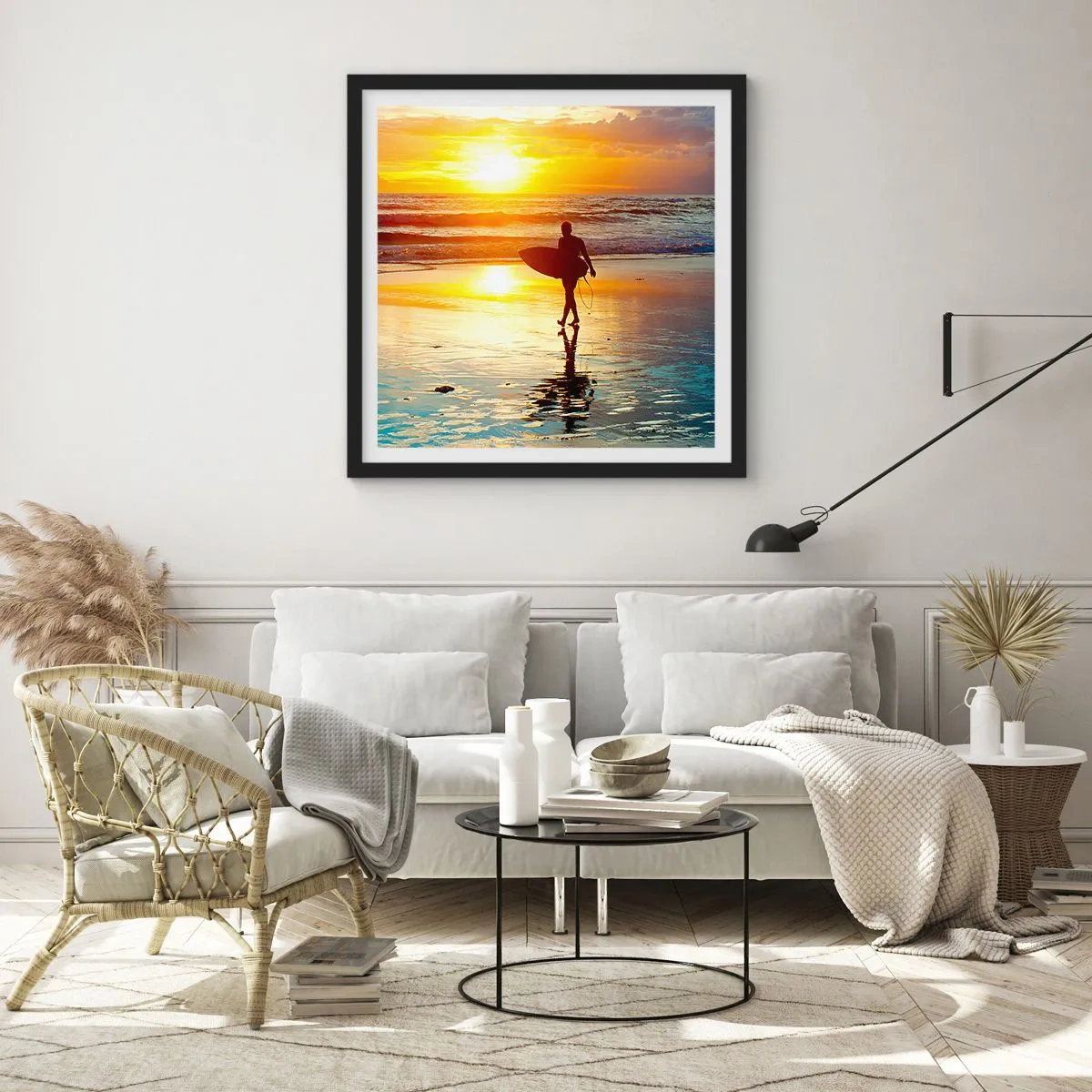 Póster en marco negro - El regreso del guerrero - 50x50 cm