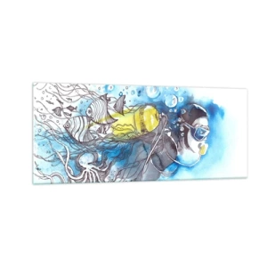 Cuadro sobre vidrio - Impresiones sobre Vidrio - Sumergirse en lo desconocido - 100x40 cm