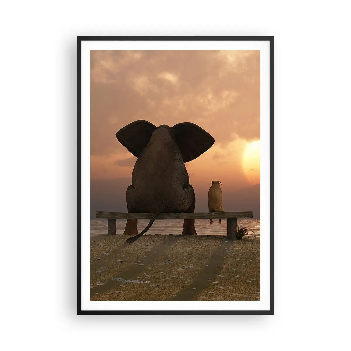 Póster en marco negro - Es bueno estar en silencio juntos - 70x100 cm