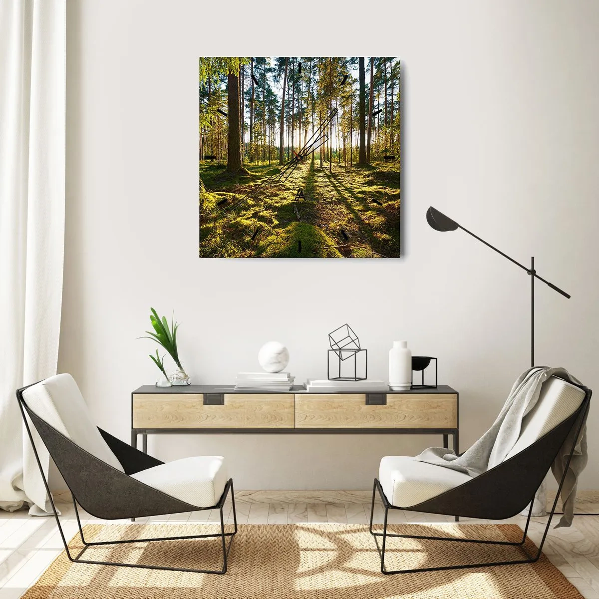 Reloj de pared - Reloj de vidrio - ...Más allá de los siete bosques - 40x40 cm