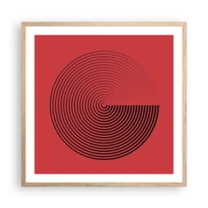 Póster en marco roble claro - Movimiento circular - 60x60 cm