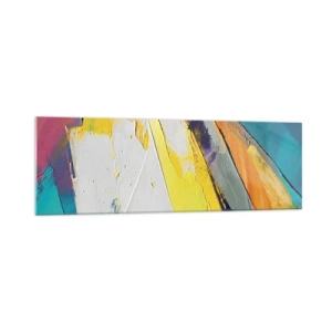 Cuadro sobre vidrio - Impresiones sobre Vidrio - Una composición abstracta en colores intensos. - 160x50cm - Anatomía de la luz - Decoración de pared moderna para salón y dormitorio ARTTOR