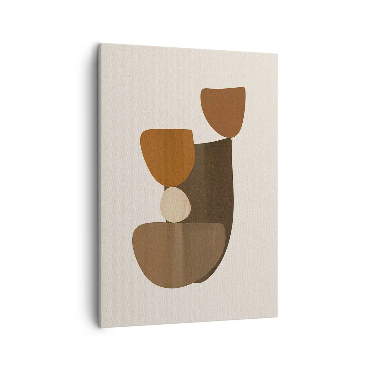 Cuadro sobre lienzo - Impresión de Imagen - Composición abstracta en tonos marrones y beige. - 50x70cm - Composición en bronce - Decoración de pared moderna para salón y dormitorio ARTTOR