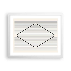 Póster en marco blanco - Ilusión geométrica - 50x40 cm