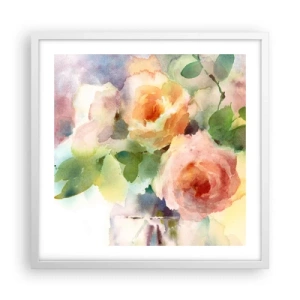 Póster en marco blanco - Delicado como una acuarela - 50x50 cm