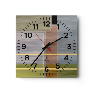 Reloj de pared - Reloj de vidrio - Recto y tranquilo - 40x40 cm