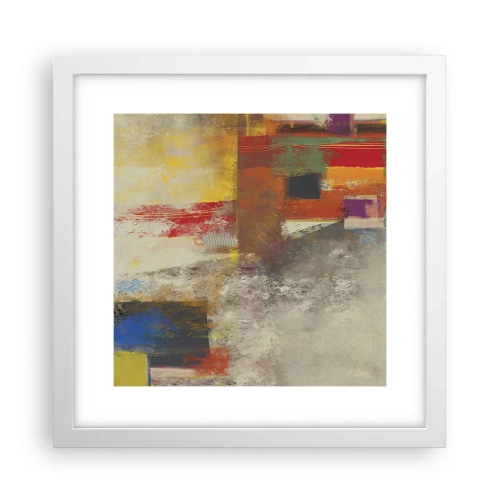 Póster en marco blanco - Geometría de color - 30x30 cm
