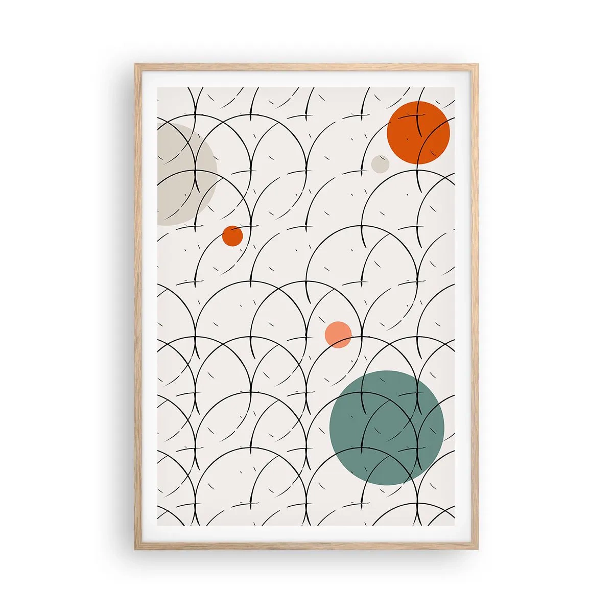 Póster en marco roble claro - Con espíritu pop-art - 70x100 cm