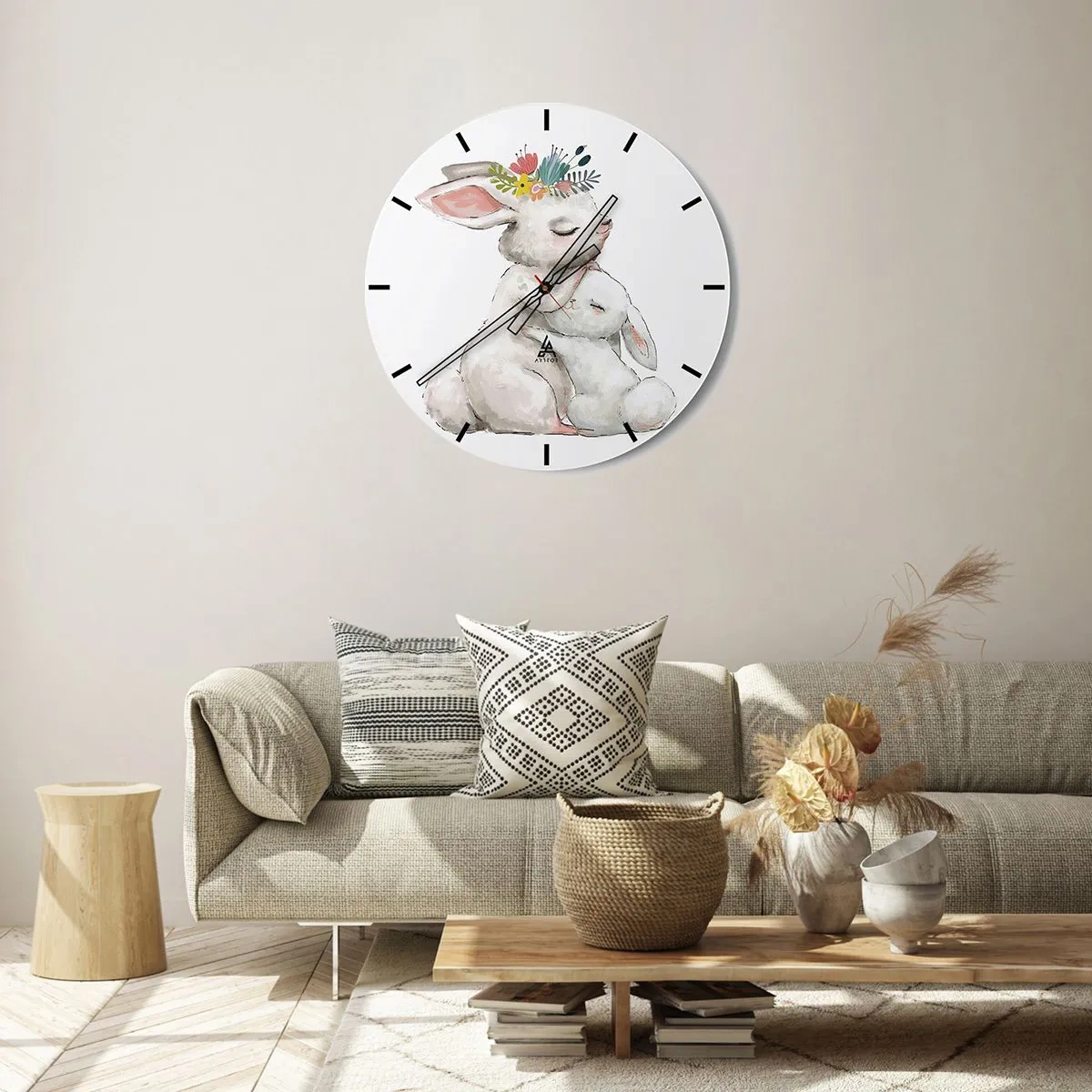 Reloj de pared - Reloj de vidrio - En ningún lugar mejor que con mamá - 40x40 cm