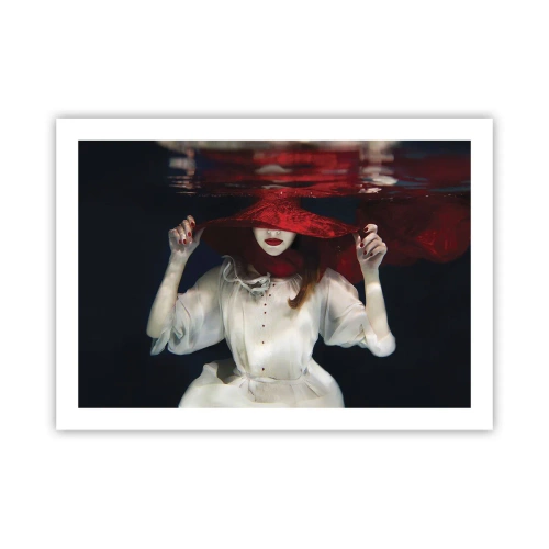 Póster - Blanco y rojo - 70x50 cm