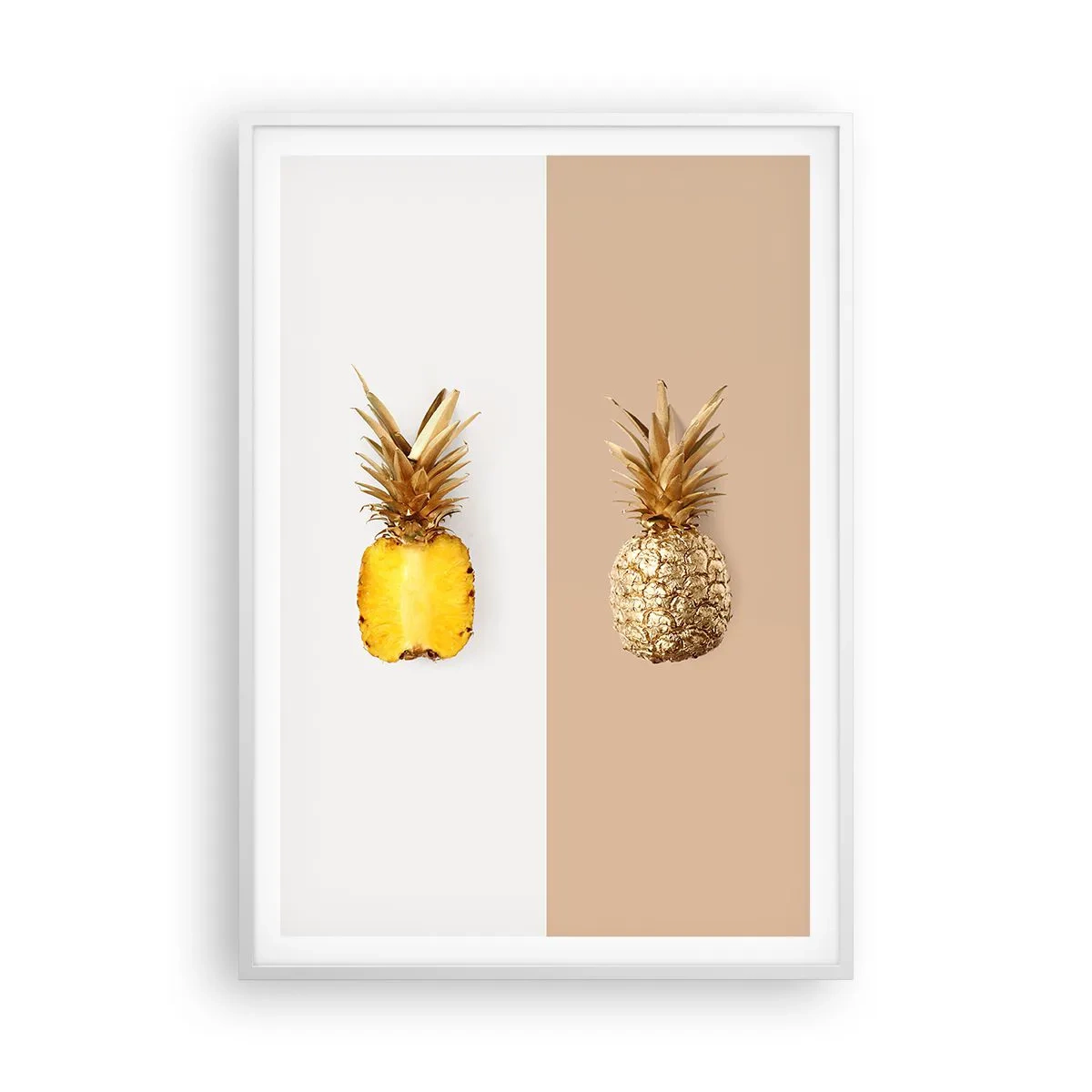 Póster en marco blanco - Piña y media - 70x100 cm