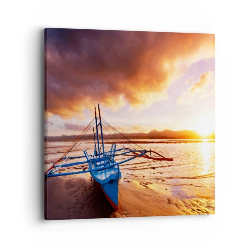 Cuadro sobre lienzo - Impresión de Imagen - Después de un largo día, relájate en la arena - 40x40 cm