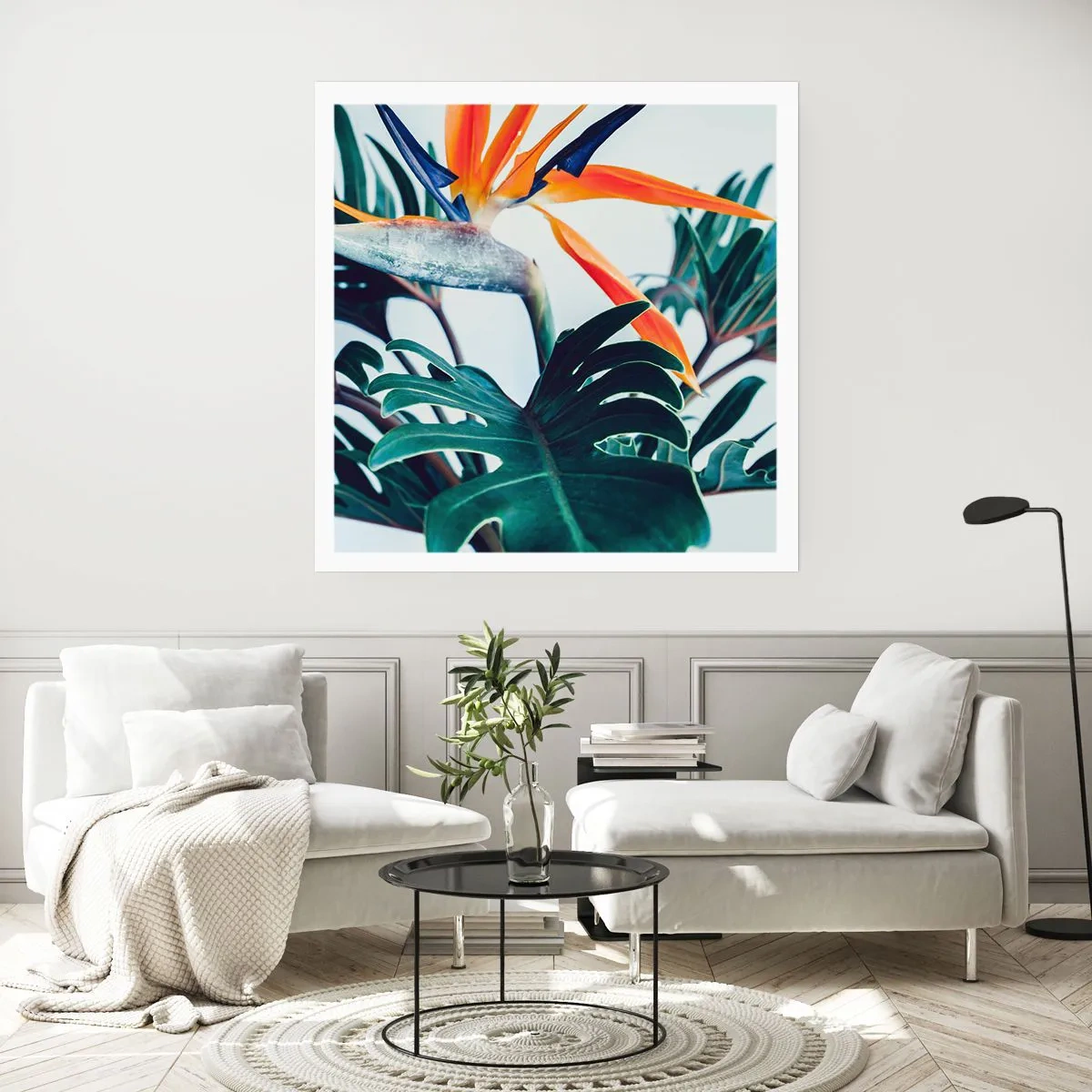 Póster - La jaula del pájaro colorido - 50x50 cm