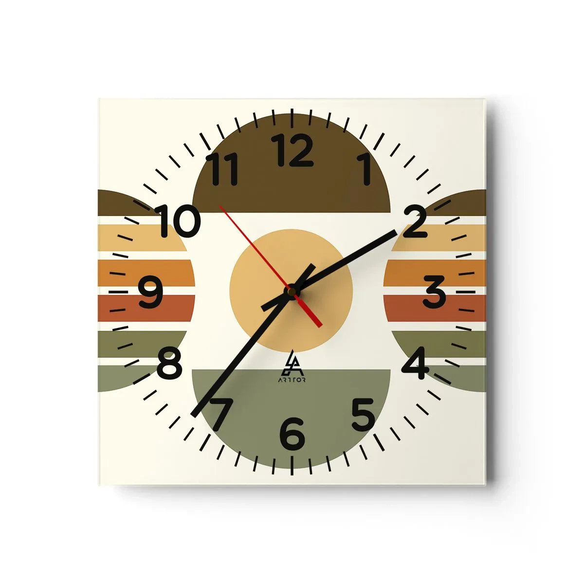 Reloj de pared - Reloj de vidrio - Los tonos de la tierra - 40x40 cm