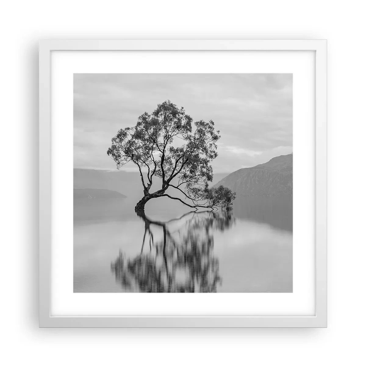 Póster en marco blanco - Existe tal lugar en el mundo - 40x40 cm