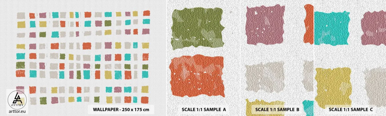 Muestra De Fotomural Standard Eco - Juego desconocido - Pastel, Cuadrícula, Minimalismo - 100x30 cm