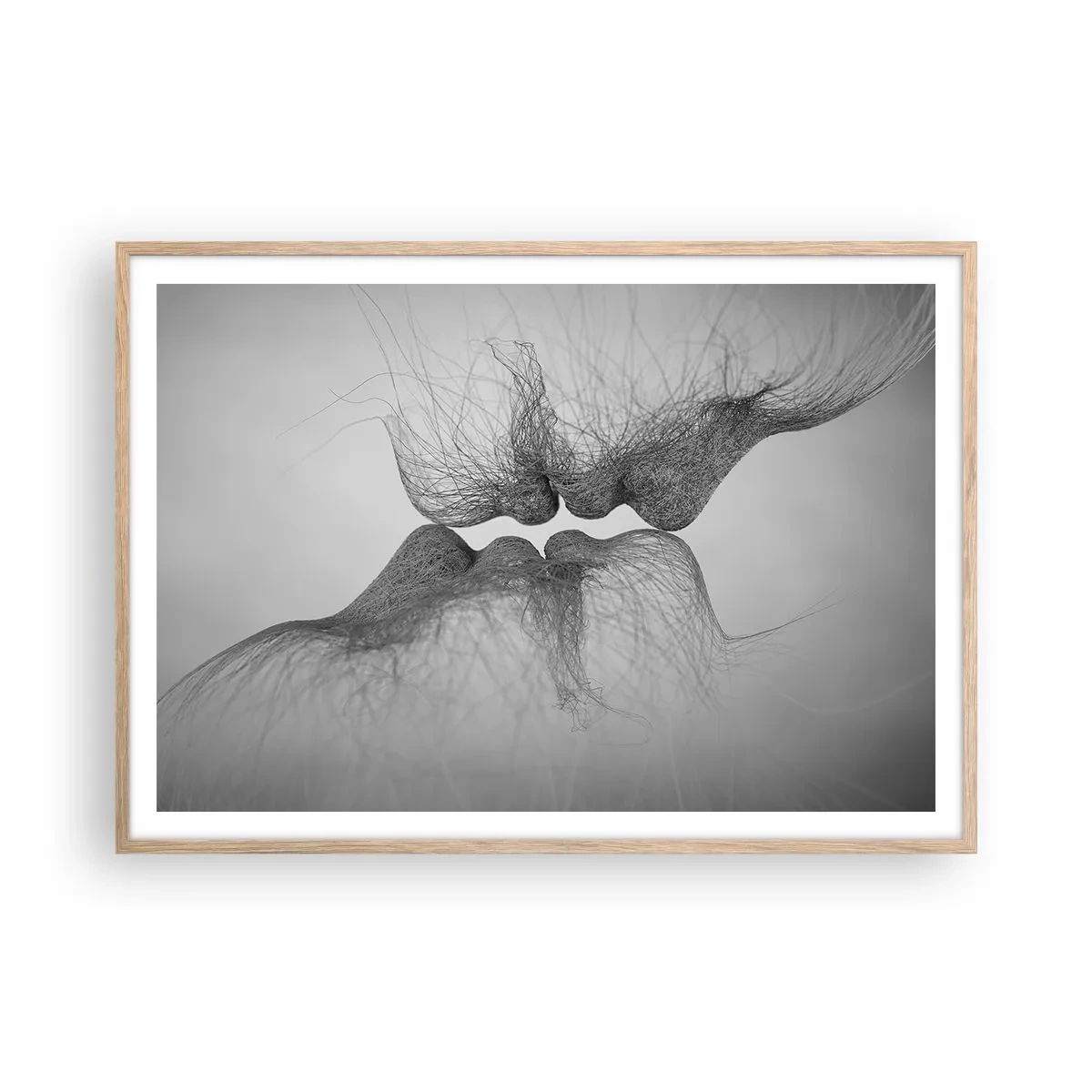 Póster en marco roble claro - Beso del viento - 100x70 cm