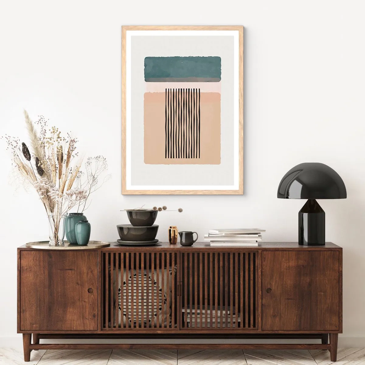 Póster en marco roble claro - Todo en orden - 30x40 cm