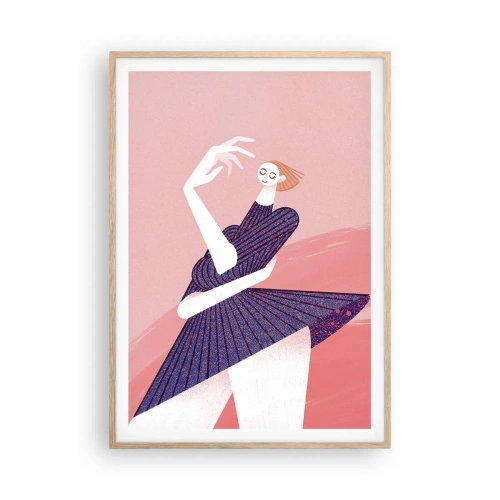 Póster en marco roble claro - Cada movimiento es un paso de baile - 70x100 cm