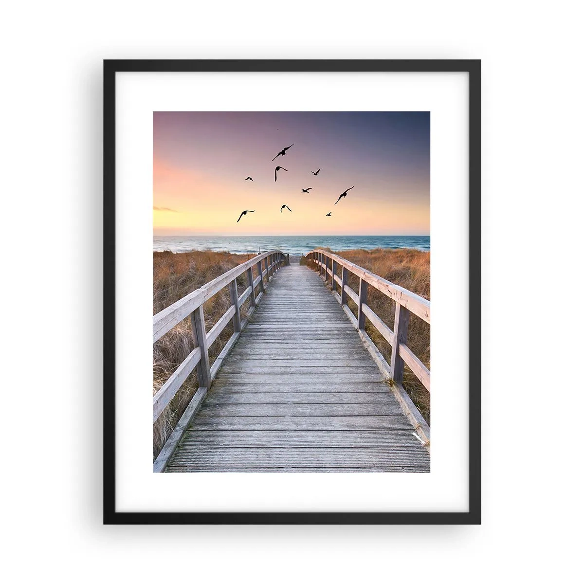 Póster en marco negro - Camino a lo desconocido - 40x50 cm