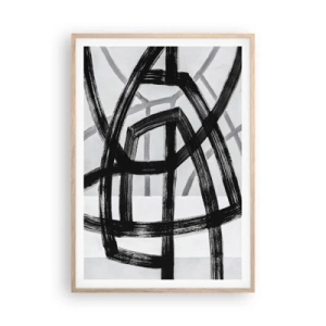Póster en marco roble claro - Construir profundidad - 70x100 cm