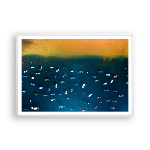Póster en marco blanco - Un juego de vacaciones - 100x70 cm