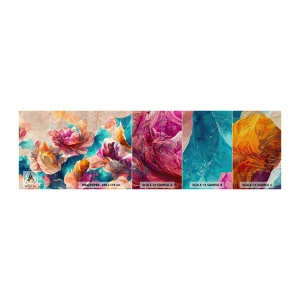 Muestra de fotomural Premium Sand - El colorido esplendor de un ramo - flores, Pastel, Pedazo - 100x30 cm