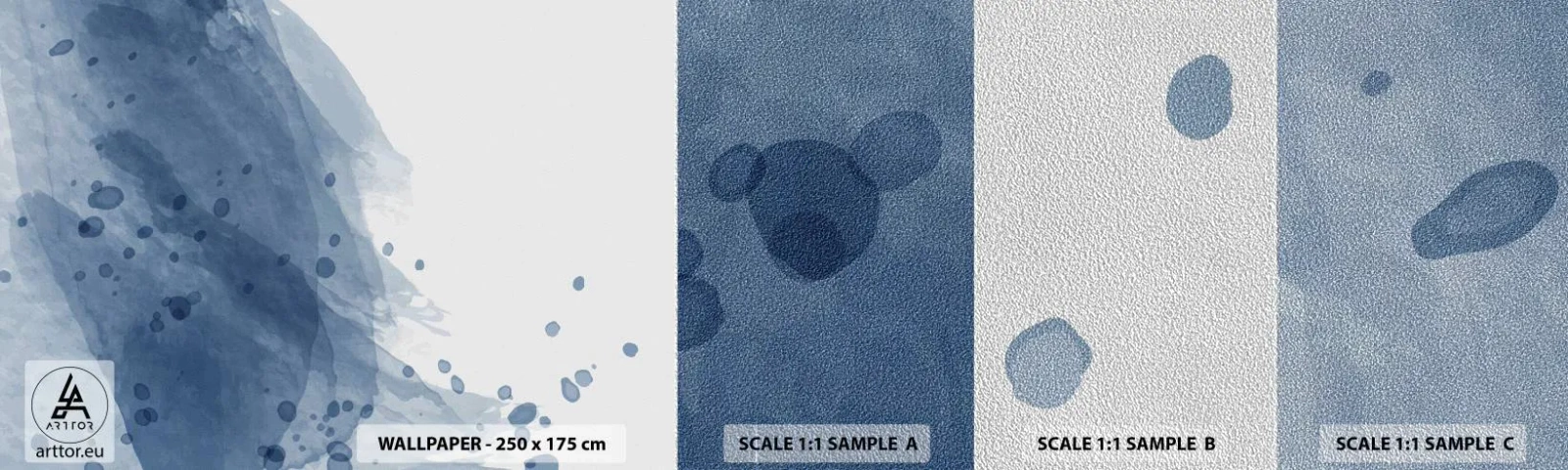 Muestra de fotomural Premium Sand - Tul azul - Abstracción, Pedazo, Cuadro - 100x30 cm