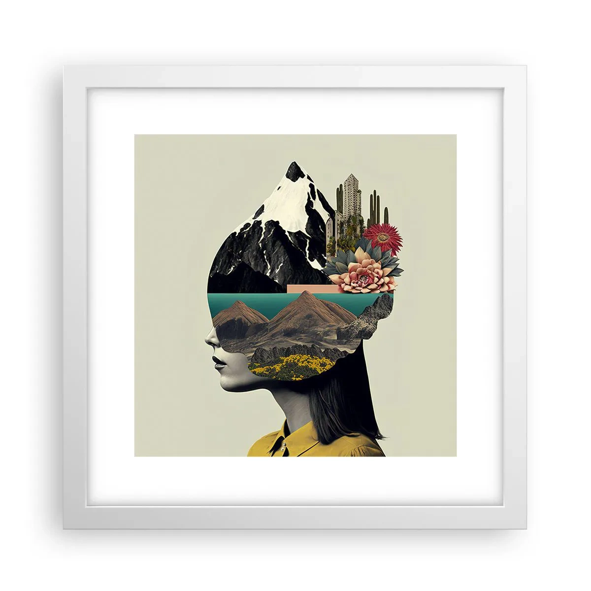 Póster en marco blanco - La mujer, siempre un misterio - 30x30 cm