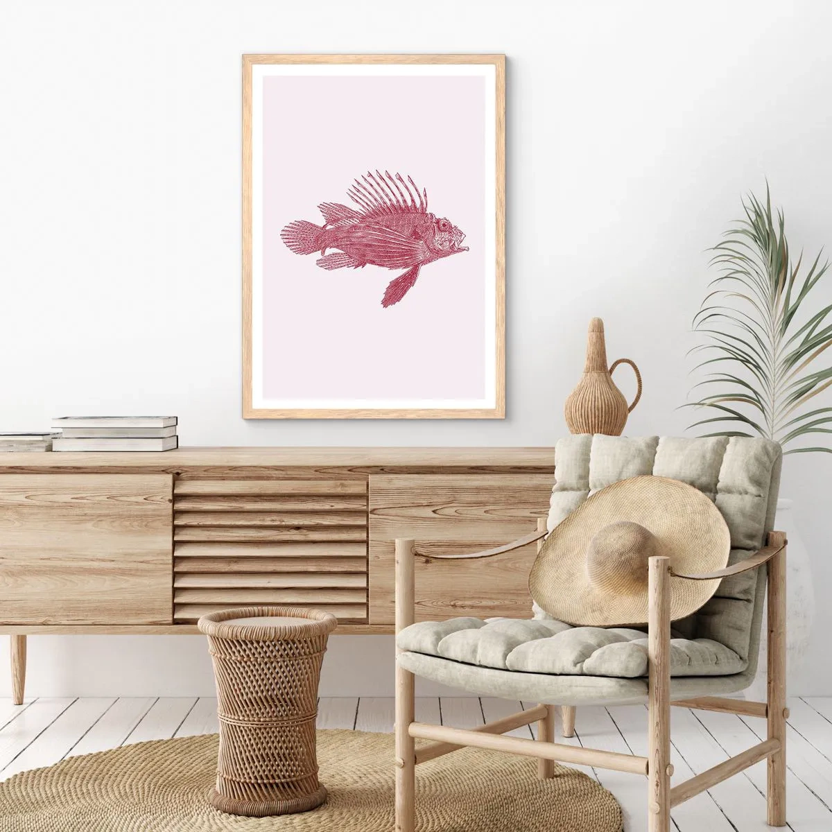 Póster en marco roble claro - Un habitante de aguas exóticas - 30x40 cm
